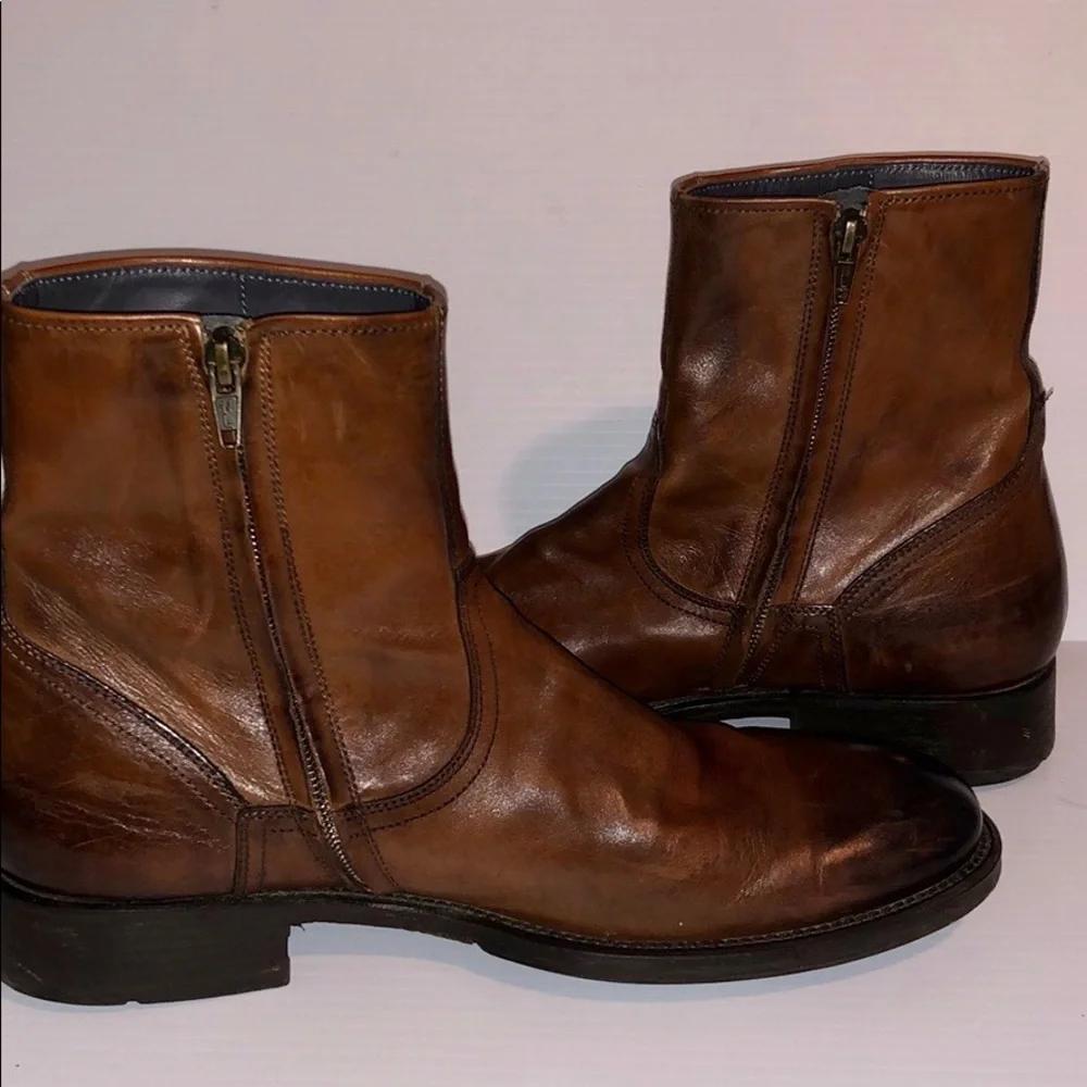 Adam Derrick To Boot New York Chocolate brown ombré Captoe leather boots size 8